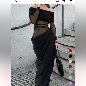 Black Drape Maxi Dress